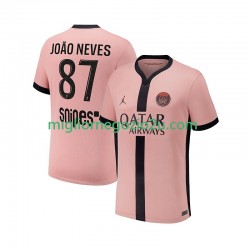 Maglia Paris Saint-Germain Joao Neves 87 Uomo Terza Divisa 2024-2025 Manica Corta