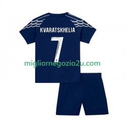 Maglia Paris Saint-Germain Khvicha Kvaratskhelia 7 Bambino Quarta Divisa 2024-2025 Manica Corta