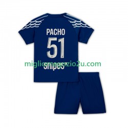 Maglia Paris Saint-Germain Pacho 51 Bambino Quarta Divisa 2024-2025 Manica Corta