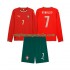 Maglia Portogallo Crstiano Roanldo 7 Bambino Casa Divisa 2025 Manica Lunga