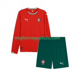Maglia Portogallo Bambino Casa Divisa 2025 Manica Lunga