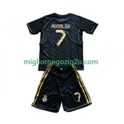 Maglia Real Madrid Cristiano Ronaldo 7 2012 Retro Bambino Trasferta Divisa 2011 Manica Corta