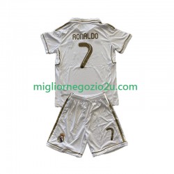 Maglia Real Madrid Cristiano Ronaldo 7 2012 Retro Bambino Casa Divisa 2011 Manica Corta