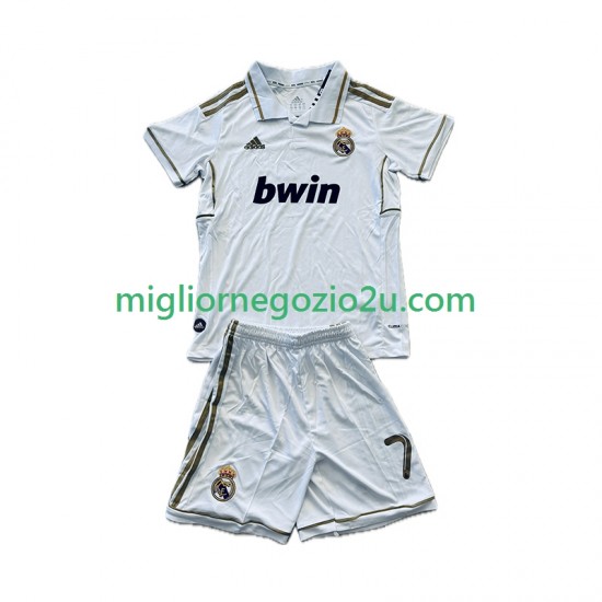 Maglia Real Madrid Cristiano Ronaldo 7 2012 Retro Bambino Casa Divisa 2011 Manica Corta