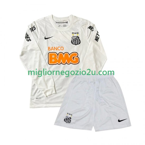 Maglia Santos FC 2012 Retro Bambino Casa Divisa 2011 Manica Lunga