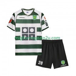 Maglia Sporting CP Cristiano Ronaldo 28 2001 2003 Retro Bambino Casa Divisa Manica Corta
