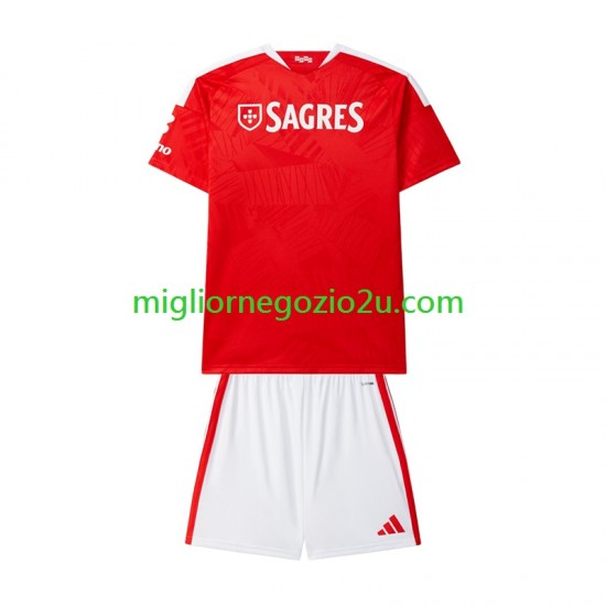 Maglia Benfica Bambino Casa Divisa 2026-2027 Manica Corta