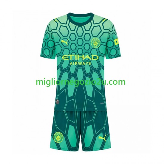 Maglia Manchester City Portiere Bambino Casa Divisa 2026-2027 Manica Corta