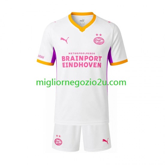 Maglia PSV Eindhoven Bambino Trasferta Divisa 2026-2027 Manica Corta