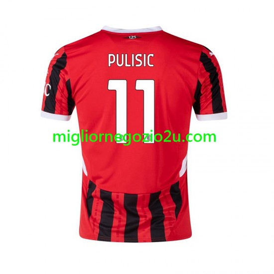 Maglia AC Milan Pulisic 11 Uomo Casa Divisa 2024-2025 Manica Corta