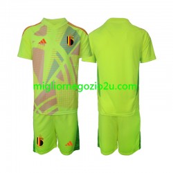 Maglia Belgio Portiere Bambino Trasferta Divisa Euro 2024 Manica Corta