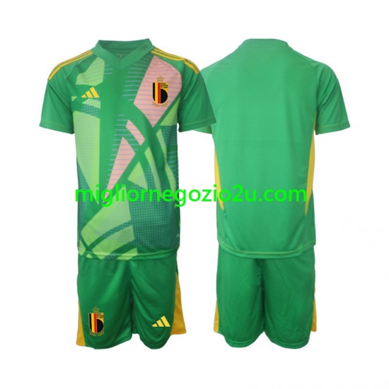 Maglia Belgio Portiere Bambino Terza Divisa Euro 2024 Manica Corta