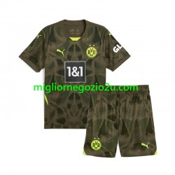 Maglia Borussia Dortmund Portiere Bambino Casa Divisa 2024-2025 Manica Corta