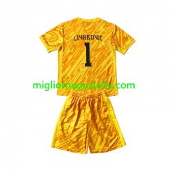 Maglia Croazia DOMINIK LIVAKOVIC 1 Portiere Bambino Casa Divisa Euro 2024 Manica Corta