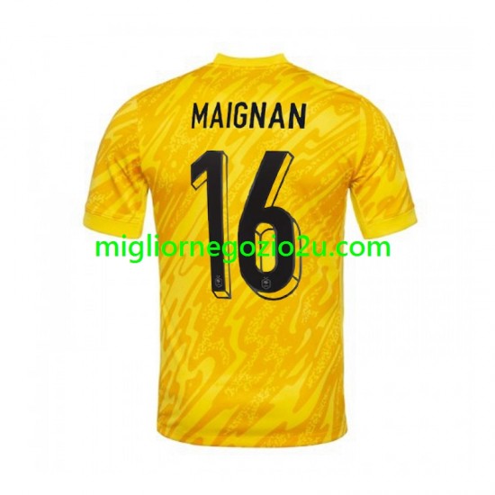 Maglia Francia MAIGNAN 16 Portiere Uomo Casa Divisa Euro 2024 Manica Corta