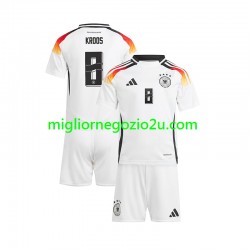 Maglia Germania Toni Kroos 8 Bambino Casa Divisa Euro 2024 Manica Corta
