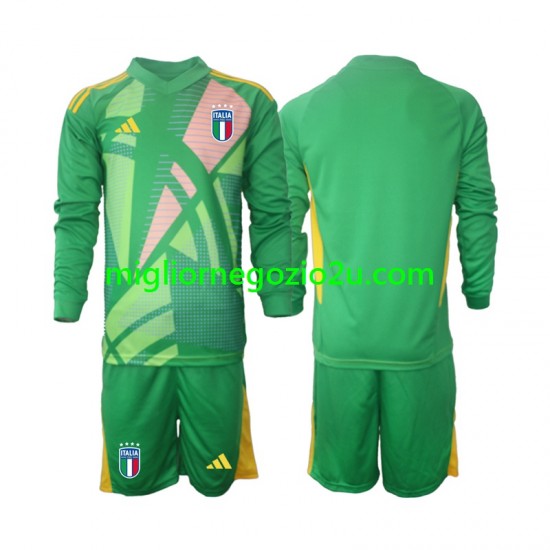 Maglia Italia Portiere Bambino Trasferta Divisa Euro 2024 Manica Lunga