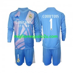 Maglia Real Madrid Thibaut Courtois 1 Portiere Bambino Casa Divisa 2024-2025 Manica Lunga