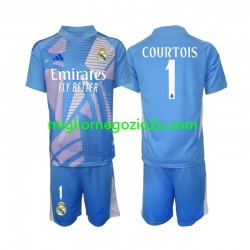 Maglia Real Madrid Thibaut Courtois 1 Portiere Bambino Casa Divisa 2024-2025 Manica Corta