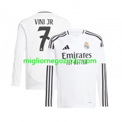 Maglia Real Madrid Vinicius Junior 7 Uomo Casa Divisa 2024-2025 Manica Lunga