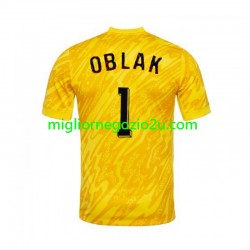 Maglia Slovenia Jan Oblak 1 Portiere Uomo Casa Divisa Euro 2024 Manica Corta