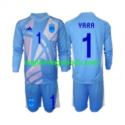 Maglia Spagna David Raya 1 Portiere Bambino Casa Divisa Euro 2024 Manica Lunga