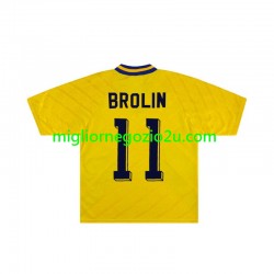 Maglia Svezia Brolin 11 Retro Uomo Casa Divisa 1994 Manica Corta