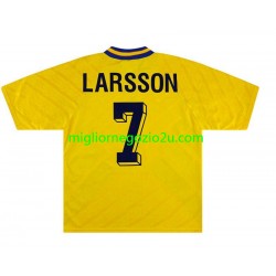 Maglia Svezia Henrik Larsson 7 Retro Uomo Casa Divisa 1994 Manica Corta