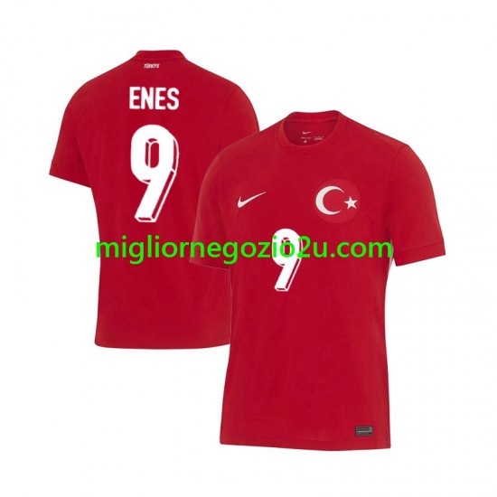 Maglia Turchia Enes Unal 9 Uomo Trasferta Divisa Euro 2024 Manica Corta