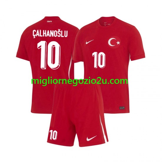 Maglia Turchia Hakan Calhanoglu 10 Bambino Trasferta Divisa Euro 2024 Manica Corta