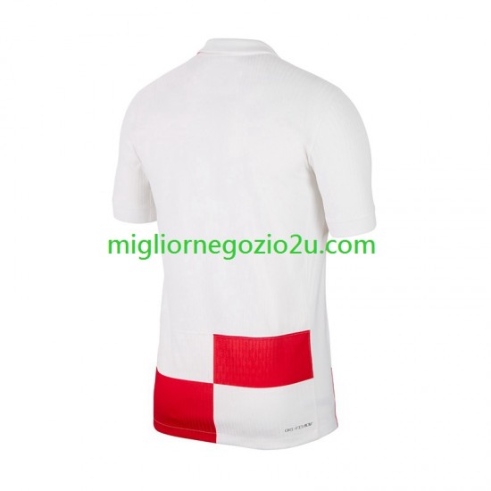 Maglia Croazia Uomo Casa Divisa Euro 2024 Manica Corta