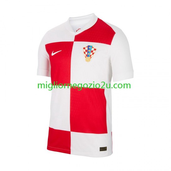 Maglia Croazia Uomo Casa Divisa Euro 2024 Manica Corta