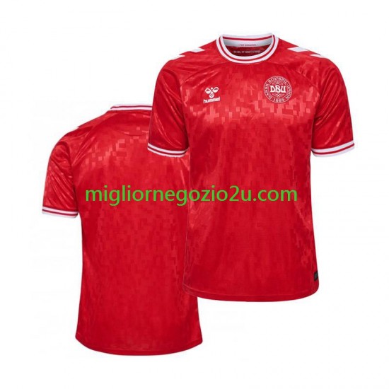Maglia Danimarca Uomo Casa Divisa Euro 2024 Manica Corta