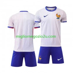 Maglia Francia Bambino Trasferta Divisa Euro 2024 Manica Corta