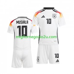 Maglia Germania Jamal Musiala 10 Bambino Casa Divisa Euro 2024 Manica Corta