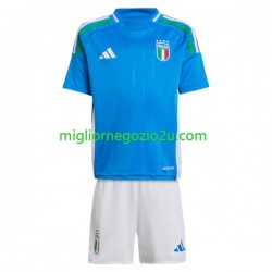 Maglia Italia Bambino Casa Divisa Euro 2024 Manica Corta