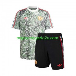 Maglia Manchester United Stone Roses Bambino Casa Divisa 2023-2024 Manica Corta