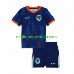 Maglia Paesi Bassi Bambino Trasferta Divisa Euro 2024 Manica Corta
