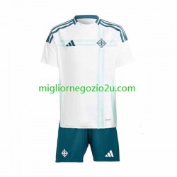 Maglia Irlanda Del Nord Bambino Trasferta Divisa 2024 Manica Corta