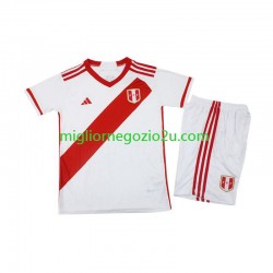 Maglia Peru Bambino Casa Divisa 2023 Manica Corta