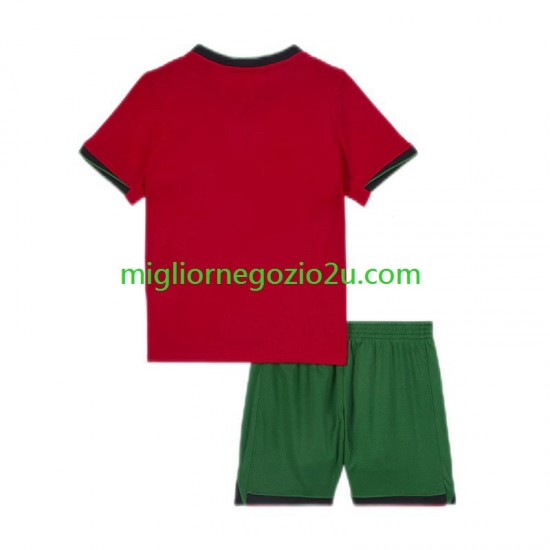 Maglia Portogallo Bambino Casa Divisa Euro 2024 Manica Corta