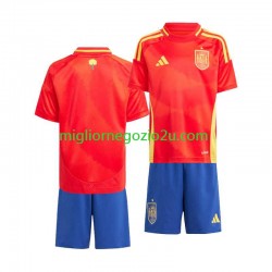Maglia Spagna Bambino Casa Divisa Euro 2024 Manica Corta