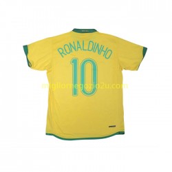 Maglia Brasile RONALDINHO 10 Retro Uomo Casa Divisa 2006 Manica Corta