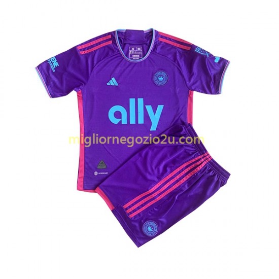Maglia Charlotte FC Bambino Trasferta Divisa 2023 Manica Corta