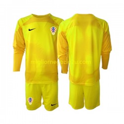 Maglia Croazia Portiere Bambino Casa Divisa Mondiali 2022 Manica Lunga