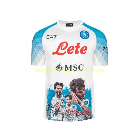 Maglia Napoli Face Game Kvaratskhelia 77 Uomo Casa Divisa 2022-2023 Manica Corta