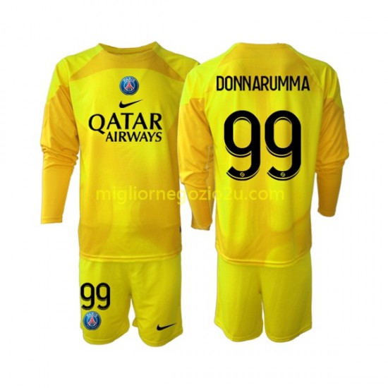 Maglia Paris Saint-Germain Gianluigi Donnarumma 99 Portiere Bambino Terza Divisa 2022-2023 Manica Lunga