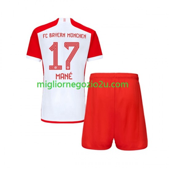 Maglia FC Bayern München Sadio Mane 17 Bambino Casa Divisa 2023-2024 Manica Corta