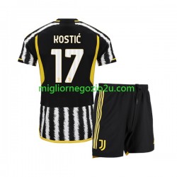 Maglia Juventus Filip Kostic 17 Bambino Casa Divisa 2023-2024 Manica Corta