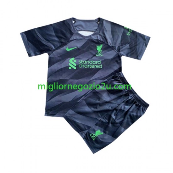 Maglia Liverpool Portiere Bambino Trasferta Divisa 2023-2024 Manica Corta